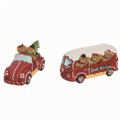 Transpac Gingerbread Sweet Ride Figurine Set Of 2 Christmas Home Decorations Resin Decorative Objects 3 Transpac Gingerbread Sweet Ride Figurine Set Of 2 Christmas Home Decorations Resin Decorative Objects