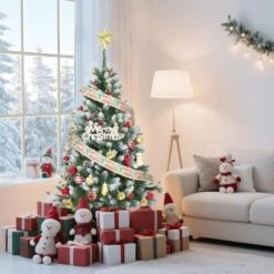 4.5/6/7.5/9ft Pre-Lit Artificial Christmas Tree With Pinecones, Warm White Lights, Hinged Branches, PVC Fir Tips, Easy Assembly -Northlight Shop GUEST 7c78fb03 5e07 4225 a083 8f566db9c757