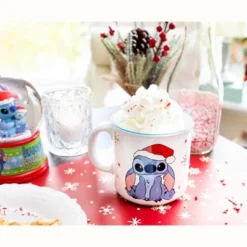 Silver Buffalo Disney Lilo & Stitch Santa Hat Ceramic Camper Mug | Holds 20 Ounces -Northlight Shop GUEST 7e15d9d3 4ead 44d0 a046 4075237782a7