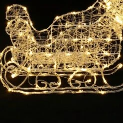 LuxenHome 2-Piece Lighted Reindeer And Sleigh Christmas Yard Decoration, Outdoor Holiday Set With Timer White -Northlight Shop GUEST 7e19717d c0c6 444d a7a6 3b68f38dbb16