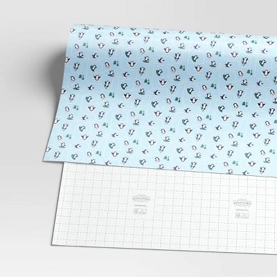 40" 125 Sq Ft Christmas Roll Wrap Playful Penguins On Blue - Wondershop™ 4 40" 125 Sq Ft Christmas Roll Wrap Playful Penguins On Blue - Wondershop™ - Image 2