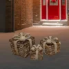 Northlight Lighted Rattan Gift Boxes With Burlap Bows Christmas Decorations - 9" - Set Of 3 -Northlight Shop GUEST 82e8d3fa ba80 4619 8d33 bbfe1bcb4662
