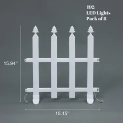 LuxenHome 8-Piece Light Show Fence Design Outdoor Holiday Decoration White -Northlight Shop GUEST 83763bb0 873b 4bab b6c2 fe750b2b5cb9