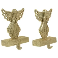 Northlight Angel Glittered Christmas Stocking Holders - 5.5" - Gold - Set Of 2 -Northlight Shop GUEST 83f7d42f ecac 49e9 8d35 8ea09d46ffa6