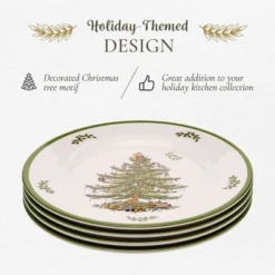 Spode Christmas Tree Melamine Salad Plate (Set Of 4) - 8 Inch Shatterproof Serving Plate - Festive Tableware, Dishwasher Safe Dinnerware -Northlight Shop GUEST 87077107 a04d 4c0c 952f 536e3063c4d5