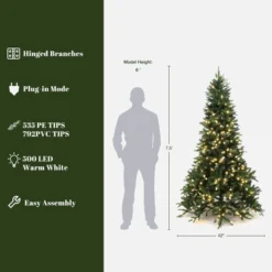 LuxenHome 7.5Ft Pre-Lit Green Slender Artificial Fir Christmas Tree With Metal Stand -Northlight Shop GUEST 89c26cf2 a1c1 421b 9cd9 d38262e359d2