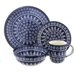 Blue Rose Polish Pottery Zaklady Dinnerware (4 PC) -Northlight Shop GUEST 8b16addd c495 42c0 b92e 5d2b0f37681a
