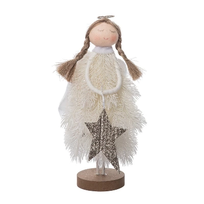 Transpac Small Plush Frosted Angel With Star Decorative Figurine For Christmas Blue Tabletop Decor Soft Foam Gift 3 Transpac Small Plush Frosted Angel With Star Decorative Figurine For Christmas Blue Tabletop Decor Soft Foam Gift