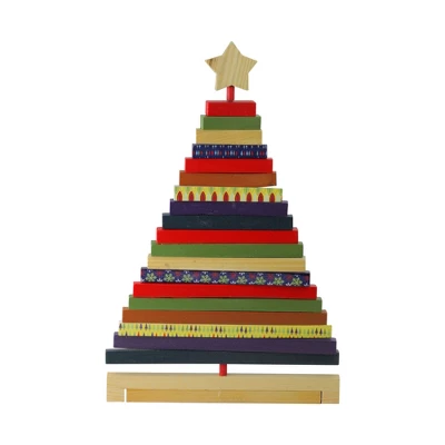Northlight Adjustable Wooden Christmas Tree Decoration - 15.5" - Multicolor 3 Northlight Adjustable Wooden Christmas Tree Decoration - 15.5" - Multicolor