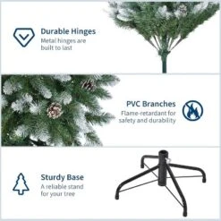 4.5/6/7.5/9ft Pre-Lit Artificial Christmas Tree With Pinecones, Warm White Lights, Hinged Branches, PVC Fir Tips, Easy Assembly -Northlight Shop GUEST 8f087fd2 dfe3 448e acee 827a8c1ad26a