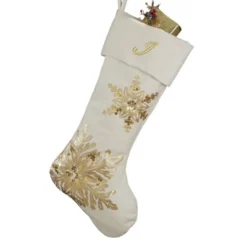 Personalization Mall Snowflake Embroidered Initial Ivory Christmas Stockings -Northlight Shop GUEST 90b3c0ab de07 48d6 bae6 4c69b713e439