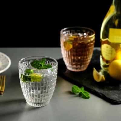 Slickblue Knitted Tumbler Glasses - Set Of 6, 12 Oz, Clear 6 Slickblue Knitted Tumbler Glasses - Set Of 6, 12 Oz, Clear - Image 4