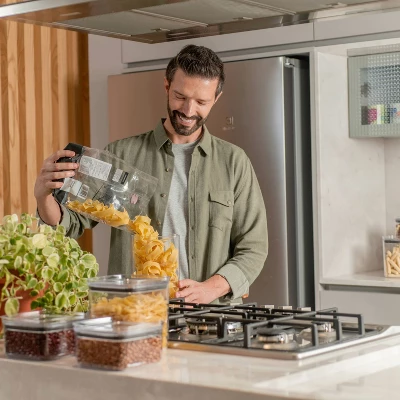 OU Airtight Food Storage Container 4.2 Cup, BPA Free, Clear Plastic Food Storage Container With Leak Proof Lid, Stackable Kitchen Organizer 5 OU Airtight Food Storage Container 4.2 Cup, BPA Free, Clear Plastic Food Storage Container With Leak Proof Lid, Stackable Kitchen Organizer - Image 4