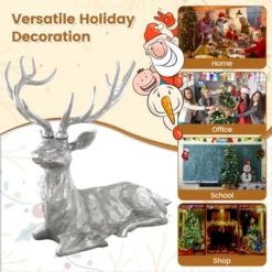 Costway Sitting Reindeer Statue Christmas Decor Statue Aluminum 17.5" X 15" X 17.5" -Northlight Shop GUEST 9ba45dd5 3ae4 4fef 8672 36c245155ecd