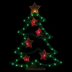 Northlight Lighted Christmas Tree With Stars Window Silhouette - 17.75"