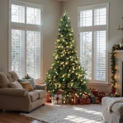 LuxenHome 7.5Ft Pre-Lit Green Slender Artificial Fir Christmas Tree With Metal Stand -Northlight Shop GUEST a4d85032 1987 4728 918d 3178b7e11ce3