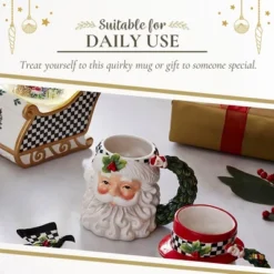 Spode Christmas Tree Santa Toby Mug - Festive Ceramic Coffee Mug With Decorative Santa Design - Ideal For Hot Beverages -Northlight Shop GUEST a6864418 c807 4a4b bf38 93237a9892d0