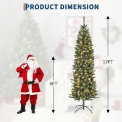 Artificial Christmas Tree, Pre-Lit Pencil Christmas Tree, Dual LED Light, Xmas Tree Holiday Decoration For Home Party -Northlight Shop GUEST a77e2ee3 8229 404d 85e8 aa66c1e01f59