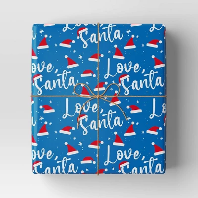 40” 125 Sq Ft Christmas Roll Wrap Love Santa On Blue - Wondershop™ 3 40” 125 Sq Ft Christmas Roll Wrap Love Santa On Blue - Wondershop™