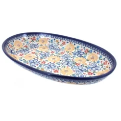 Blue Rose Polish Pottery 104 Vena Oval Platter -Northlight Shop GUEST a9beda71 dee6 45a2 9cd4 d15075e437a6