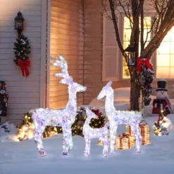LuxenHome 3-Piece Multi-Color Snowflake Deer Family Outdoor Holiday Decoration With 340 Lights White, Multi -Northlight Shop GUEST aa43959f afed 4493 8b74 e19378d1eb26