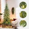 LuxenHome 7.5Ft Pre-Lit Slim Artificial Cedar Christmas Tree With Metal Stand Green -Northlight Shop GUEST ac0ff607 4a58 4f65 b02d ec575d068853
