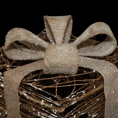 Northlight Lighted Rattan Gift Boxes With Burlap Bows Christmas Decorations - 9" - Set Of 3 6 Northlight Lighted Rattan Gift Boxes With Burlap Bows Christmas Decorations - 9" - Set Of 3 - Image 4
