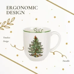 Spode Christmas Tree Cafe Mug - 14 Oz Ceramic Holiday Coffee Mugs - Festive Design With Santa And Christmas Tree Motif - Microwave & Dishwasher Safe -Northlight Shop GUEST afd835b1 b264 48b2 a440 72db3202e0f4