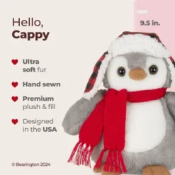 Bearington Cappy Plush Penguin Stuffed Animal, 9.5" Stuffed Penguin, Christmas Stuffed Animal Gift For Toddlers, Kids & Teens -Northlight Shop GUEST b05fa901 11e4 4410 ae7b f21cf64683fd