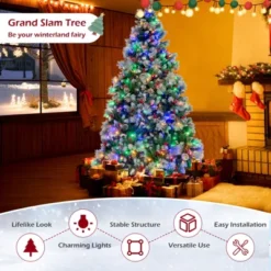 Costway 7 FT Pre-Lit Artificial Christmas Tree Hinged With Pine Needles 400 LED Lights -Northlight Shop GUEST b352402a 819e 498f 985f e550530878d2