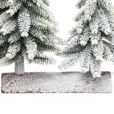 Northlight Frosted Pine Tree Duo Christmas Decoration - 12" - Unlit 7 Northlight Frosted Pine Tree Duo Christmas Decoration - 12" - Unlit - Image 5