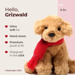 Bearington Grizwald The Golden Retriever Plush, Dogs Stuffed Animals, 7.5" Golden Retriever Stuffed Animal, Christmas Gift -Northlight Shop GUEST b727d257 1864 4398 8076 de5db1bfd359