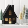 9" Lit Metal House Christmas Village Building - Wondershop™ Black: Battery-Powered Indoor Decorative Object -Northlight Shop GUEST b84fe4d4 a506 4b73 9adb 0e8524491dab