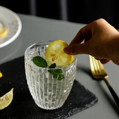 Slickblue Knitted Tumbler Glasses - Set Of 6, 12 Oz, Clear 4 Slickblue Knitted Tumbler Glasses - Set Of 6, 12 Oz, Clear - Image 2