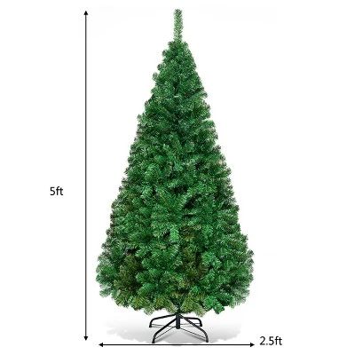 Costway 5Ft/6Ft/7Ft/8Ft Artificial PVC Christmas Tree W/Stand Holiday Season Indoor Outdoor Green 10 Costway 5Ft/6Ft/7Ft/8Ft Artificial PVC Christmas Tree W/Stand Holiday Season Indoor Outdoor Green - Image 9