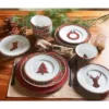 222 Fifth 12pc Wexford Dinnerware Set Red: Holiday & Christmas Dishes, Porcelain, Dishwasher & Microwave Safe -Northlight Shop GUEST bc054f90 e14e 4193 987e 2a0abfe4d171