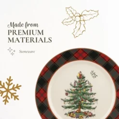 Spode Christmas Tree Tartan 12" Buffet Plate - Classic Christmas Design With Tartan Border - Dishwasher, Microwave, Freezer Safe -Northlight Shop GUEST bc8d4b3e 5ed4 40a5 bdd1 5704ad1ddd67