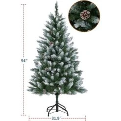 4.5/6/7.5/9ft Pre-Lit Artificial Christmas Tree With Pinecones, Warm White Lights, Hinged Branches, PVC Fir Tips, Easy Assembly -Northlight Shop GUEST bda4260c 9388 48d9 90ab af34d61f96e4