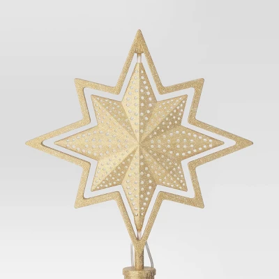 Christmas Lit Auto Rotating Star 8 Point Gold Tree Topper - Wondershop™ 5 Christmas Lit Auto Rotating Star 8 Point Gold Tree Topper - Wondershop™ - Image 3