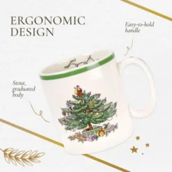 Spode Christmas Tree Mug Set Of 4 - 9oz Ceramic - Microwave, Oven, Freezer & Dishwasher Safe - Festive Holiday Coffee Tea Cup -Northlight Shop GUEST c03d066c 3758 4a45 b0a1 0204e23392ff