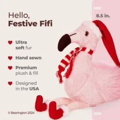 Bearington Pluma The Festive Flamingo Stuffed Animal, 8.5 Inch Flamingo Christmas Decoration, Holiday Stuffed Animal Gift For Kids -Northlight Shop GUEST c28e5ca1 c8d9 45b2 ba52 f7ff2a433ee6