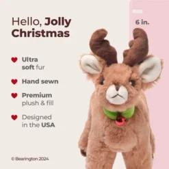 Bearington Jolly Reindeer Stuffed Animal, 8.27 Inch Christmas Stuffed Reindeer Plush, Ideal Small Christmas Stuffed Animals Gift -Northlight Shop GUEST c30a4c2b 387a 429c be45 172d4dd7b2cd