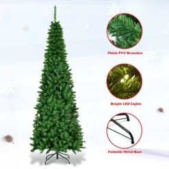 Costway 6.5ft Pre-Lit Hinged Pencil Christmas Tree 250 White Lights 14 Costway 6.5ft Pre-Lit Hinged Pencil Christmas Tree 250 White Lights -Northlight Shop GUEST c698253c 1782 4c9e 90e6 d05e2053607d
