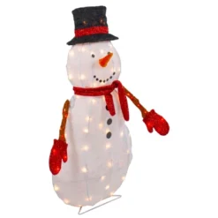 Northlight 32" Lighted 3D Chenille Snowman In Top Hat Outdoor Christmas Decoration -Northlight Shop GUEST cae581a5 552c 4de8 b7a0 14e6e4b8c6f9