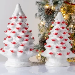 Transpac Small Ceramic Light Up Cardinal Tree - Festive Christmas Decorative Object For Holiday Cheer -Northlight Shop GUEST cc735388 3ab5 4689 96ff 83b45227460b