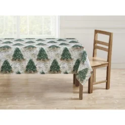 Kate Aurora Holiday Living Classic Christmas Trees Fabric Tablecloth -Northlight Shop GUEST ce25b64f 9b89 4718 9f5a 0c825b3b0ec8