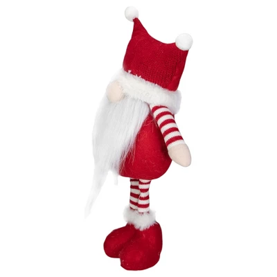 Northlight Plush Standing Gnome Christmas Decoration - 18.5" - Red And White 4 Northlight Plush Standing Gnome Christmas Decoration - 18.5" - Red And White - Image 2