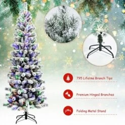 Costway 8FT Pre-Lit Hinged Christmas Tree Snow Flocked W/ 9 Modes Remote Control Lights -Northlight Shop GUEST cf25e2d0 8b6a 4221 9577 88addbcf6dd6