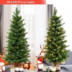 Costway 3Ft Pre-Lit Spruce Tabletop Christmas Tree Lights Timer -Northlight Shop GUEST cfbb170a 9c24 4bef bb7c 73c21d3f0810