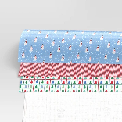 30" 3pk 180 Sq Ft Christmas Wrap Pack Snowmen/Red Stripes/Trees - Wondershop™ 4 30" 3pk 180 Sq Ft Christmas Wrap Pack Snowmen/Red Stripes/Trees - Wondershop™ - Image 2